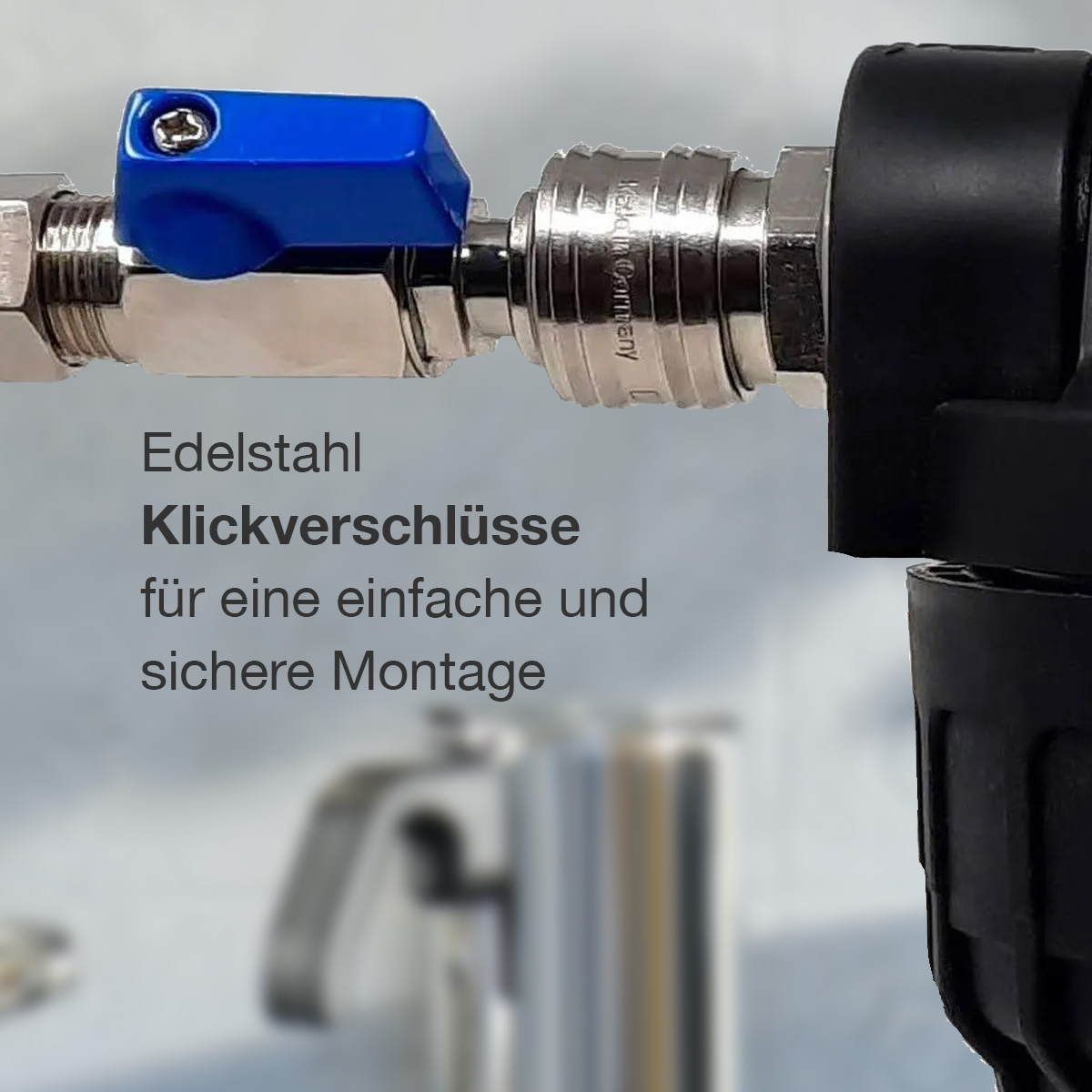Klickverschluss für Wasserfiltertausch